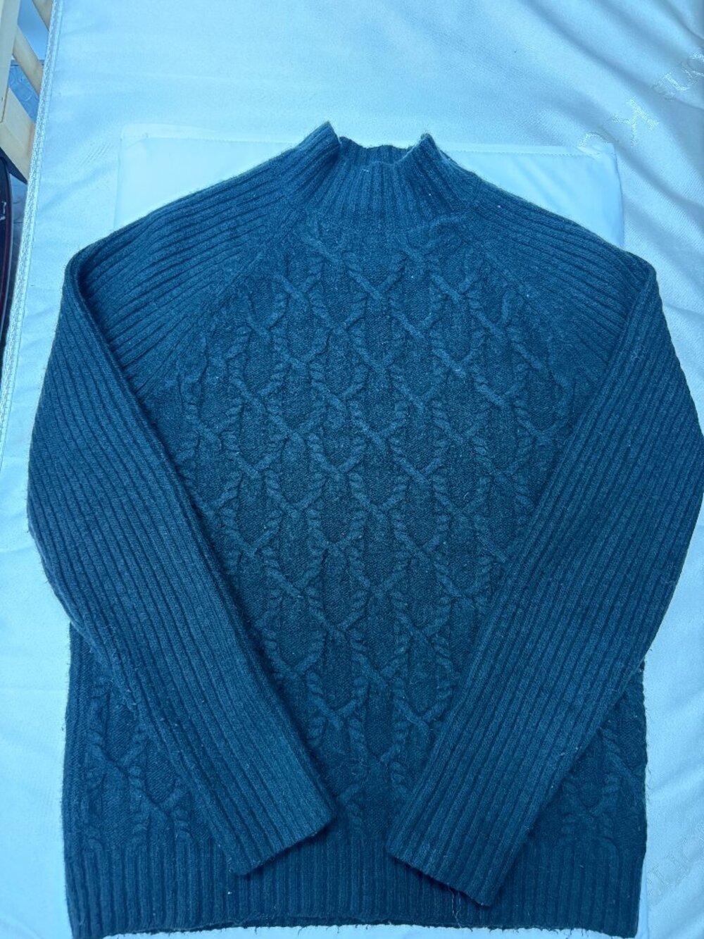 Express Black Cable Knit Mock Neck Sweater Sz M